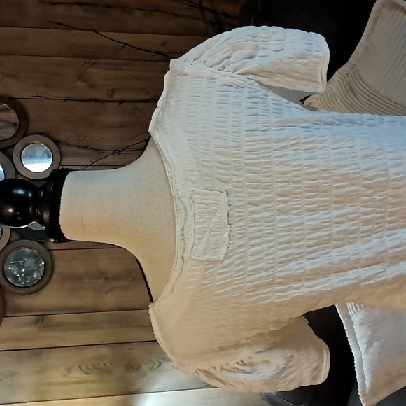 Free People Smocked Open Front Cardigan  Top Size L - Picture 5 of 8